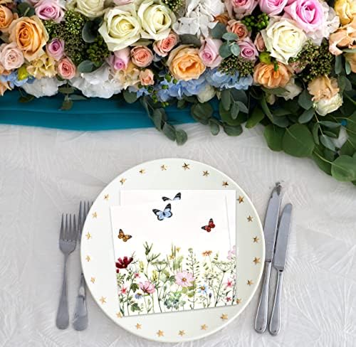 Gift Boutique 100 Spring Floral Napkins with Butterflies