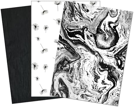 LIAPAWPAW 30 Sheet Black White Tissue Paper Wrapping
