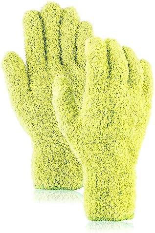 Sibba 2pcs Microfiber Dusting Mitt Gloves for Cleaning
