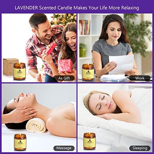Bersiler 7OZ Lavender Eucalyptus Soy Wax Candles