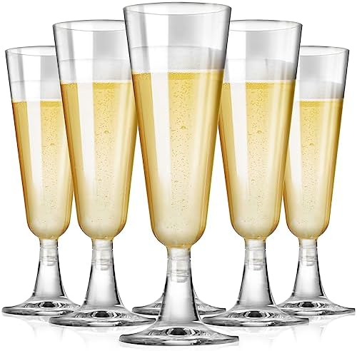 Surehome Plastic Champagne Flutes 20 Pack for Parties