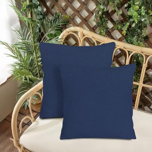 Covers All Sunbrella Outdoor Throw Pillows Pack of 2 Navy Blue 20x20