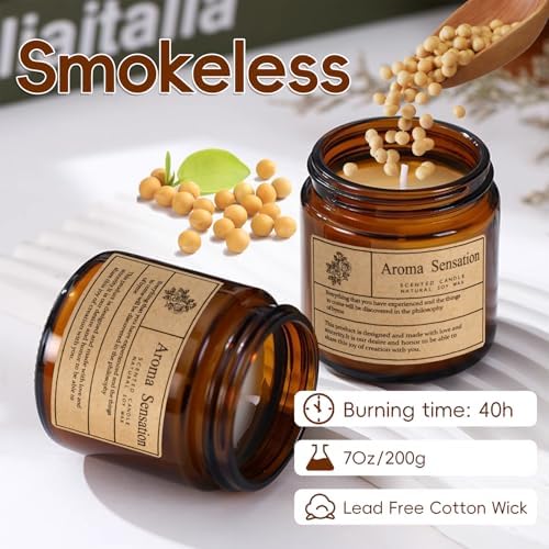 Organic Lavender Soy Candles for Home Stress Relief and Meditation 7oz