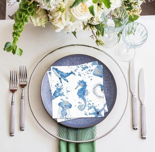 100 Pcs Ocean Themed Cocktail Napkins