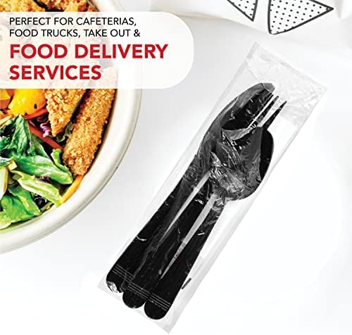 Party Essentials Heavy Duty Cutlery Sets Black 50 Units