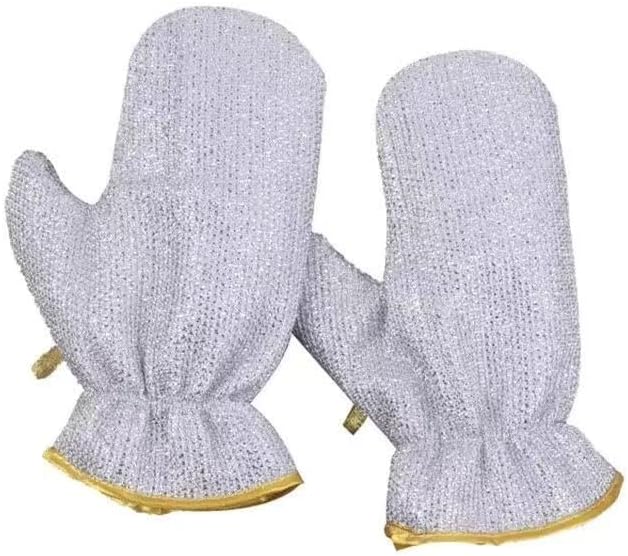 Steel Wire Dishwashing Gloves 4-Pack Durable Waterproof