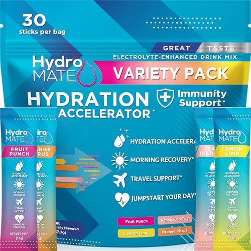 HydroMATE Electrolytes Powder Drink Mix 30 Count Pack
