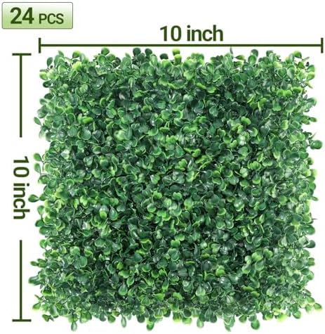 ZXMOTO 10x10 Artificial Boxwood Hedge Panels Set of 24