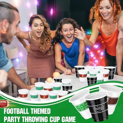 Baderke 100 Pcs 2 Oz Football Shot Glasses for Parties