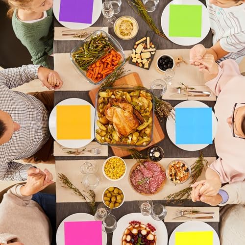 60 Pack Neon Lunch Dinner Napkins 65x65 Inch 2-Ply