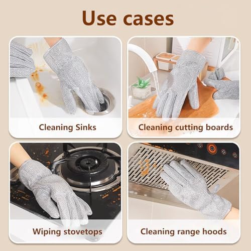 Steel Wire Dishwashing Gloves 2 Pairs