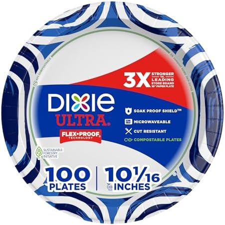Dixie Ultra Large Paper Plates 10 Inch 100 Count