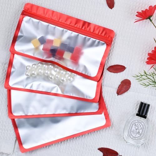 Millefiore Holographic Mylar Food Storage Bags 100PCS Red 5x86 Inch