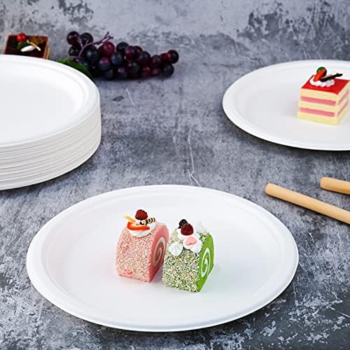 Vplus 150 Pack Compostable Paper Plates 1025 Inch Eco-Friendly