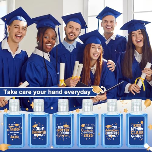 50 Pack Graduation Hand Sanitizer Travel Size Blue Gift Set