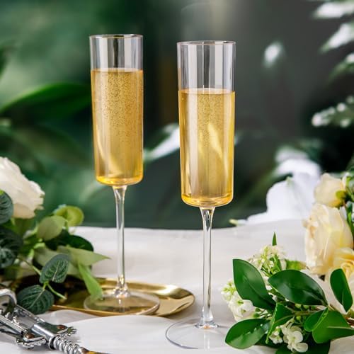 Ciaell 24 Pack Clear Plastic Champagne Flutes 6 Oz
