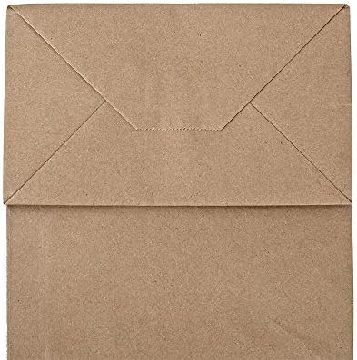 Bagmad 100 Pack 8x475x10 Inch Plain Kraft Paper Bags with Handles