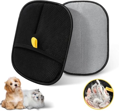 2 pcs Double Sided Pet Grooming Gloves for Hair Removal