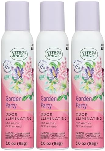 Citrus Magic Garden Party Air Freshener Spray 3-Ounce Pack of 3
