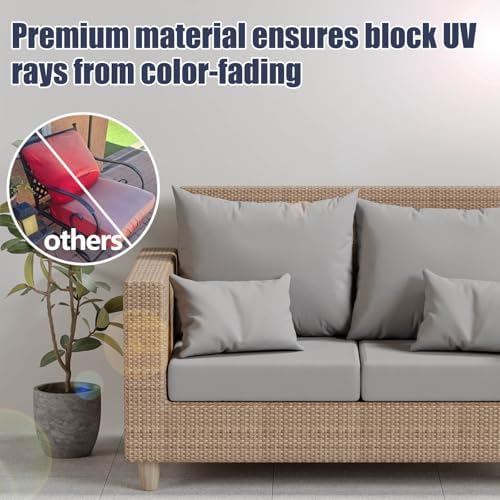 8Pcs Stretch Patio Cushion Covers Air Grey