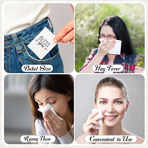 Ctosree 50 Pack Pocket Tissues Travel Size 3 Ply