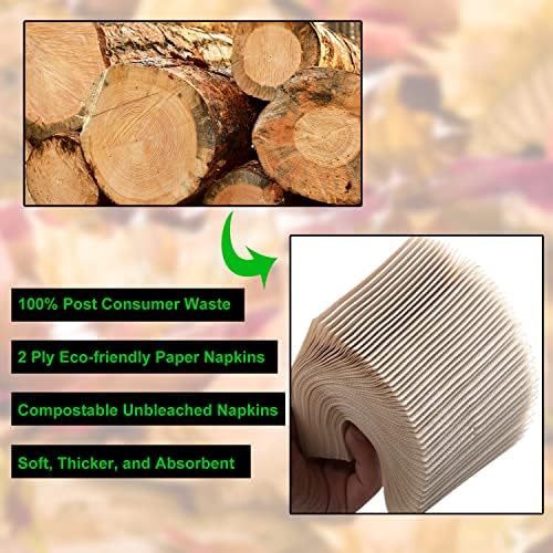 200 Count Compostable Cocktail Napkins for All Occasions