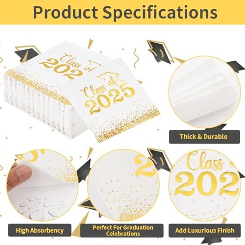 Class of 2025 Graduation Napkins 100 PCS