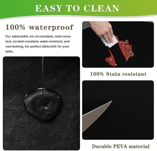Lushvida Waterproof Table Cover with Elastic Edges 2PCS Black
