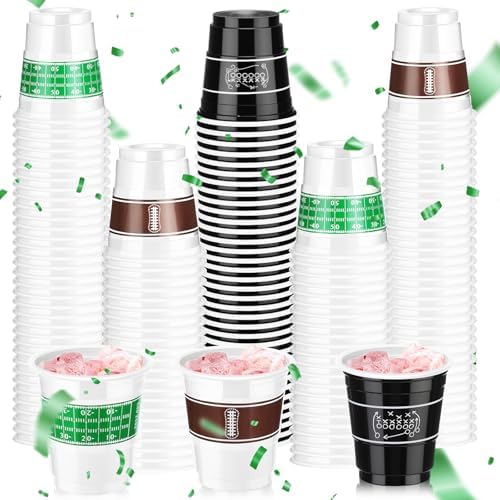Baderke 100 Pcs 2 Oz Football Shot Glasses for Parties