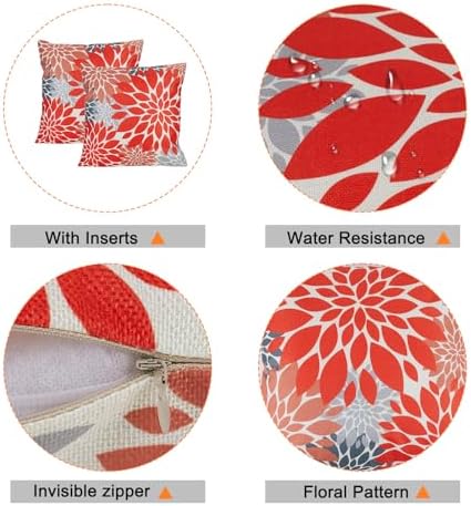 Waterproof Outdoor Throw Pillows Set of 2
