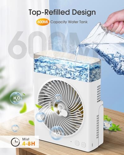JINLICTE 8000mAh 8-Inch Misting Fan for Cooling