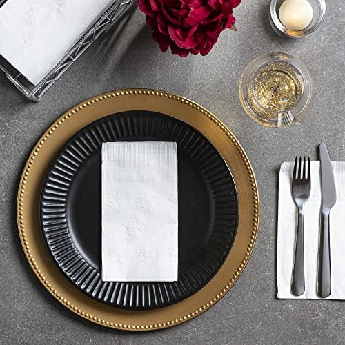 GUSTO 300 Count Paper Napkins - 2 Ply White Disposable Party Napkins
