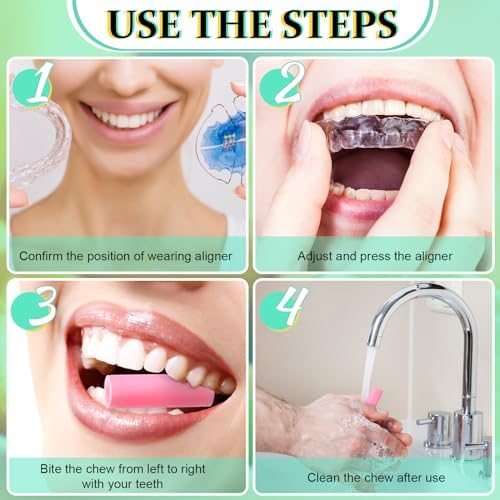 Konohan 110 Pcs Orthodontic Chew Aligner Tray Seater Silicone Chompers
