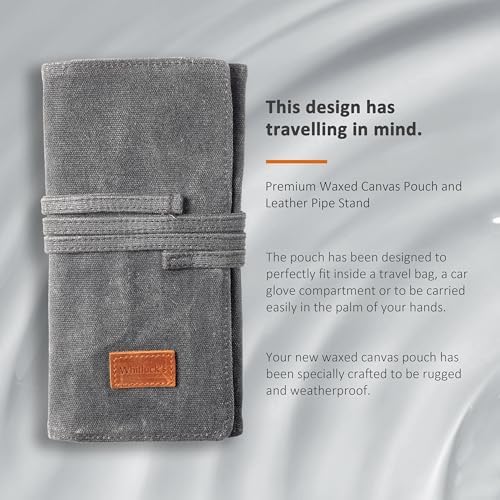Whitlucks Waxed Canvas Pipe Pouch with Leather Stand 1