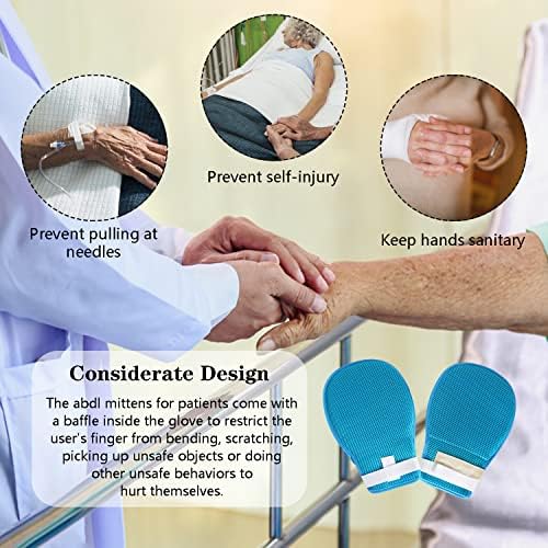 Lmaray 2 Pcs Dementia Hand Restraint Gloves