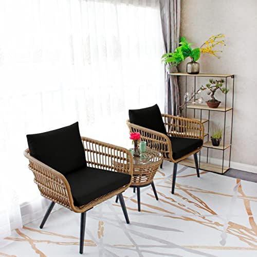 Cinnamonee 2 Pack Black Water Resistant Cushion Covers