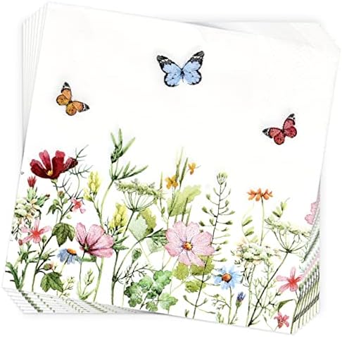 Gift Boutique 100 Pcs Floral Cocktail Napkins