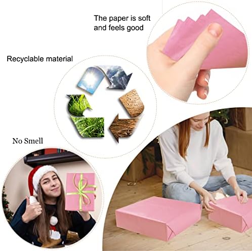 100 Sheets Pink Tissue Paper for Wrapping and Crafting