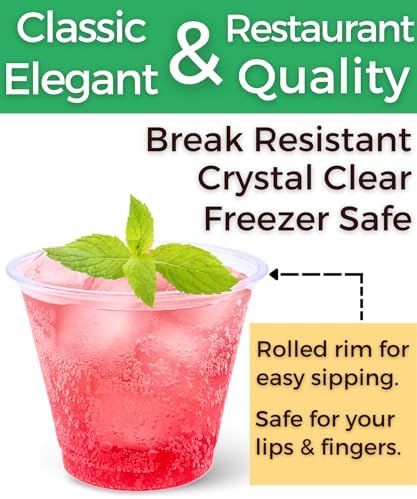 Aatriet 40 Pack 9 Oz Clear Plastic Cups for Parties and Events