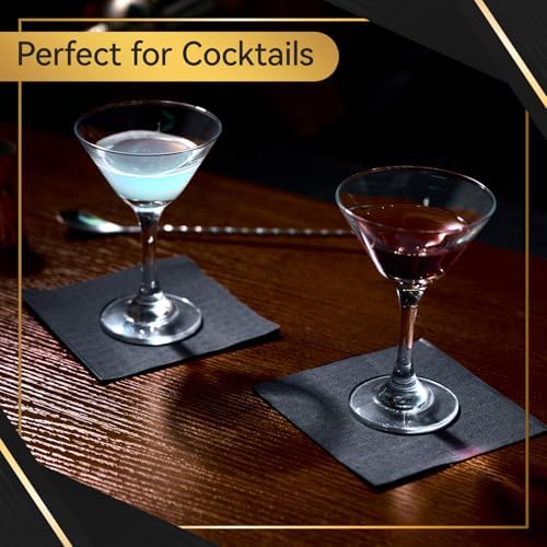 Vplus 500 Pack Black Cocktail Napkins 49x49 inch