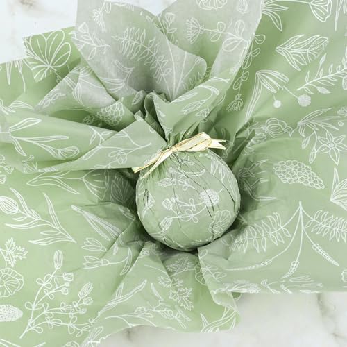 Bolsome 100 Sheets Wildflowers Tissue Paper for Boho Decor