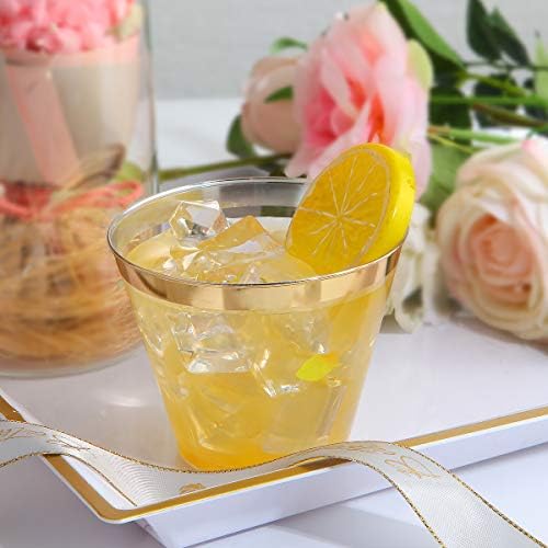I00000 200 Pack Gold Rimmed Plastic Cups
