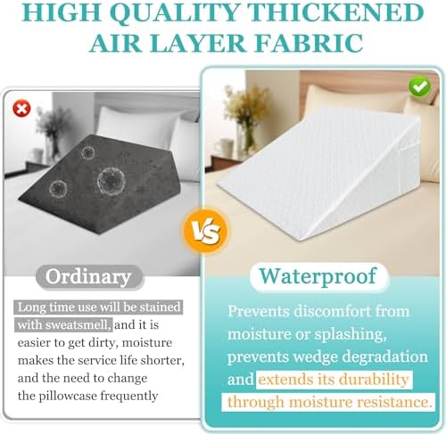 Mistuki Wedge Pillow Case Cover Waterproof 25x24x12 Triangle Incline