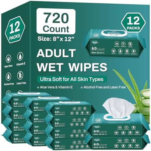 720 Count Extra Large Incontinence Wipes for Adults