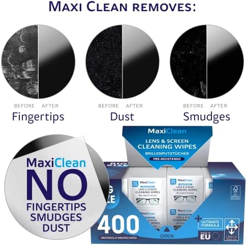 Maxi Clean Lens Wipes for Eyeglasses and Electronics