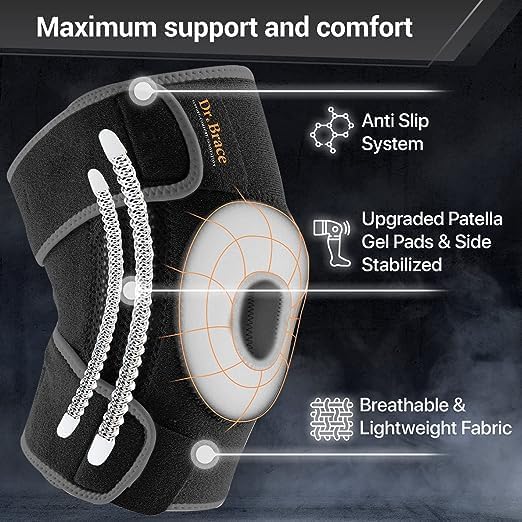 DR BRACE Elite Knee Brace with Side Stabilizers for Maximum Support