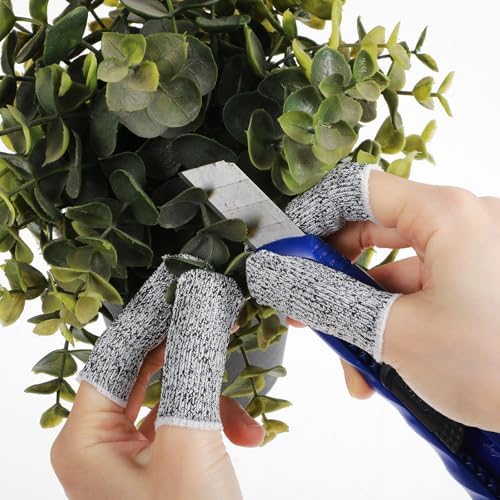 COMNICO Cut Resistant Finger Cots 16 Pcs Reusable Gloves
