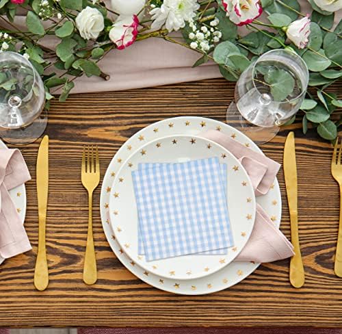 Gift Boutique 100 Blue and White Gingham Napkins