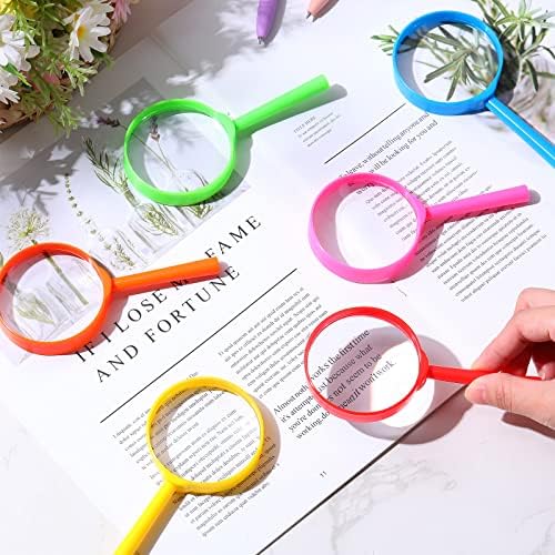 Kingdder 96 Pcs 5 Inch Mini Magnifying Glass for Kids