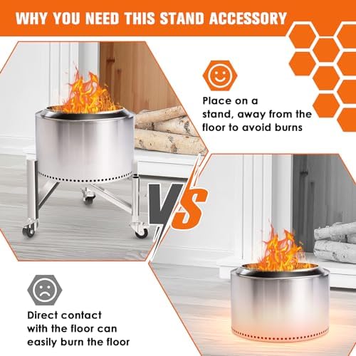 Universal Firepit Stand for 15-27 Firepits Stainless Steel